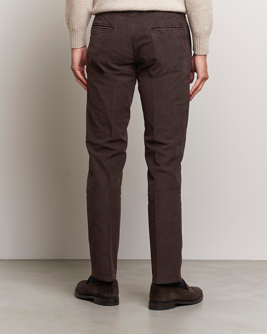 Mies | Housut | Incotex | Slim Fit Garment Dyed Slacks Dark Brown