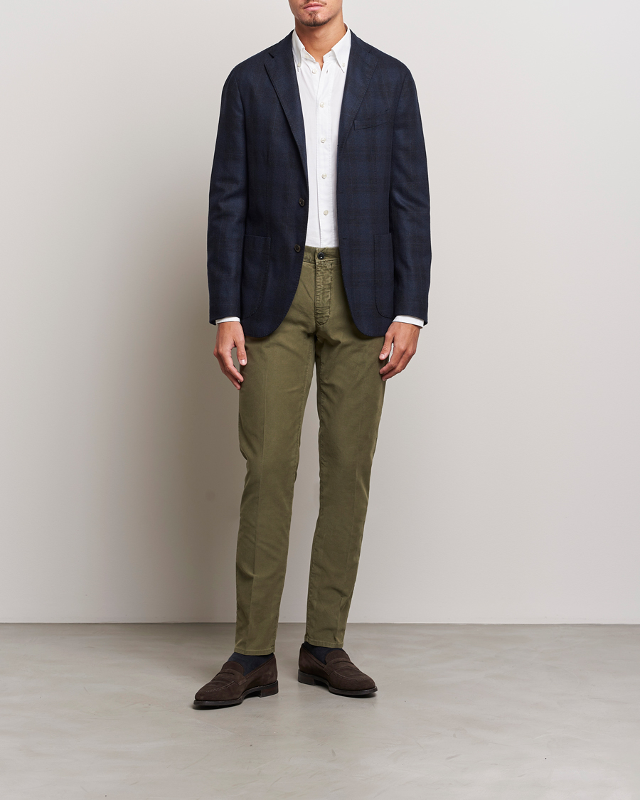 Mies | Housut | Incotex | Slim Fit Garment Dyed Slacks Military