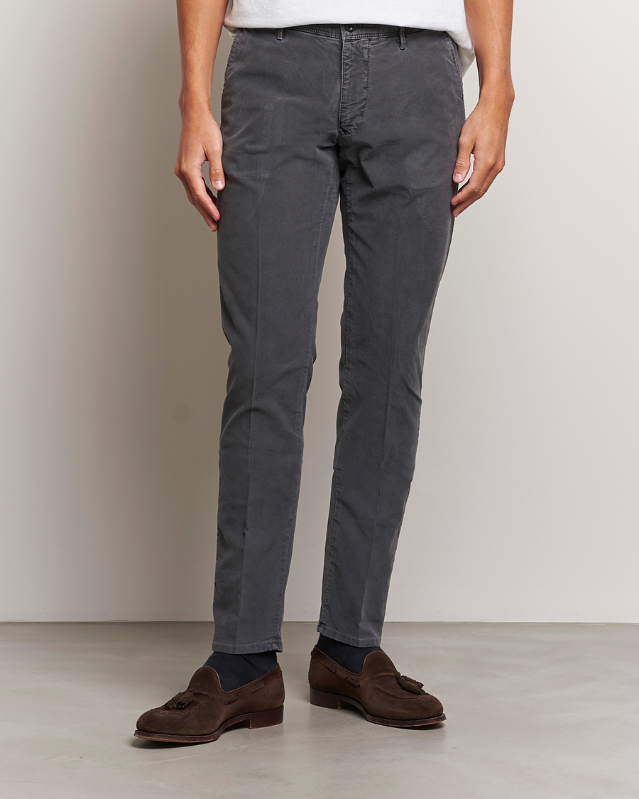 Mies |  | Incotex | Slim Fit Garment Dyed Slacks Dark Grey