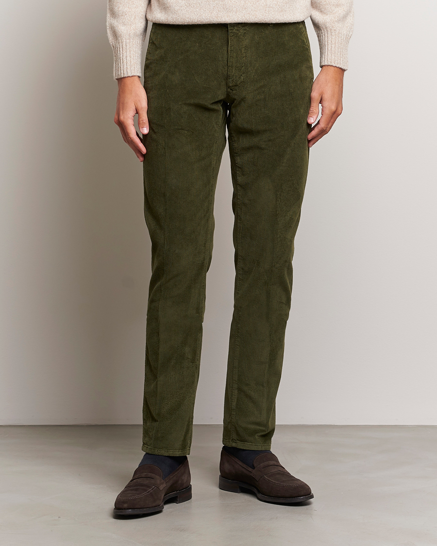 Mies | Housut | Incotex | Slim Fit Leisure Cord Slacks Forest Green