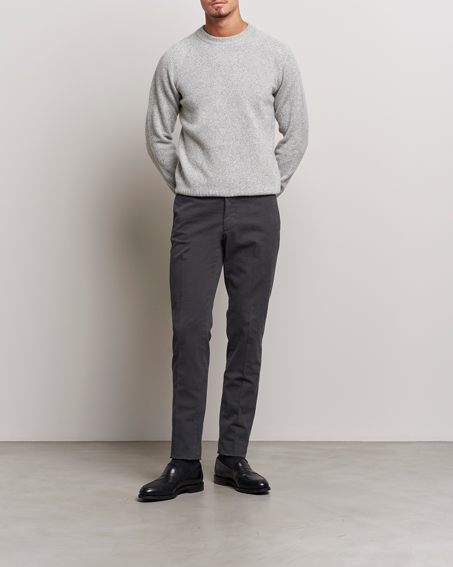 Mies | Housut | Incotex | Slim Fit Cotton Stretch Chinos Dark Grey