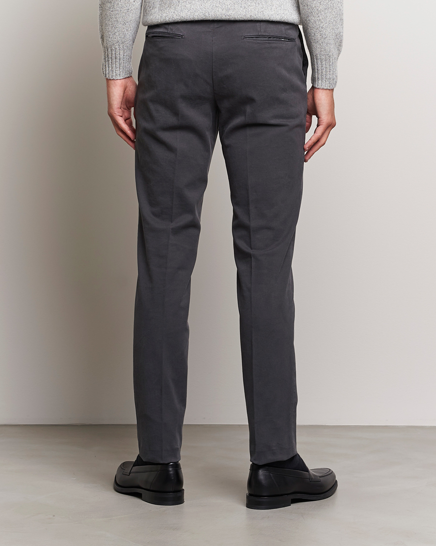 Mies | Housut | Incotex | Slim Fit Cotton Stretch Chinos Dark Grey
