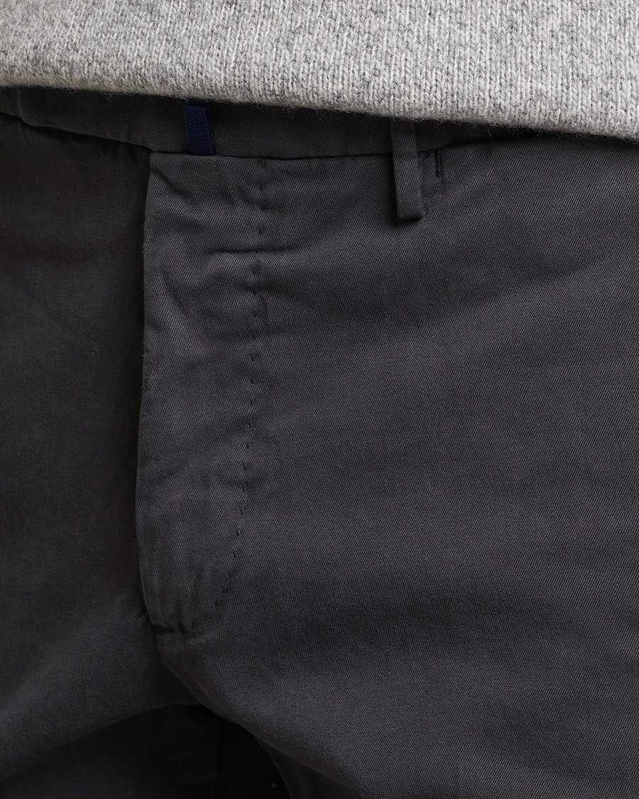 Mies | Housut | Incotex | Slim Fit Cotton Stretch Chinos Dark Grey