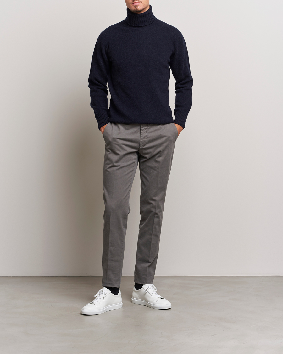 Mies | Housut | Incotex | Slim Fit Cotton Stretch Chinos Light Grey