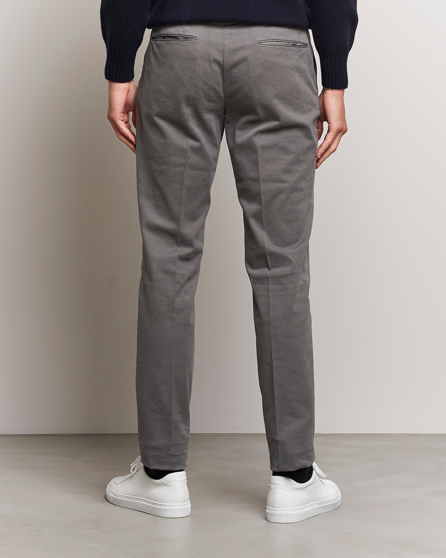 Mies | Housut | Incotex | Slim Fit Cotton Stretch Chinos Light Grey