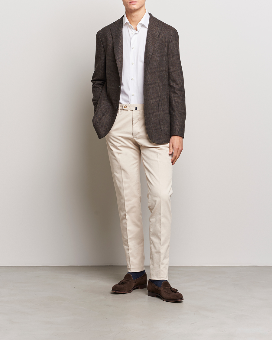 Mies | Housut | Incotex | Regular Fit Cotton Chinos Off White