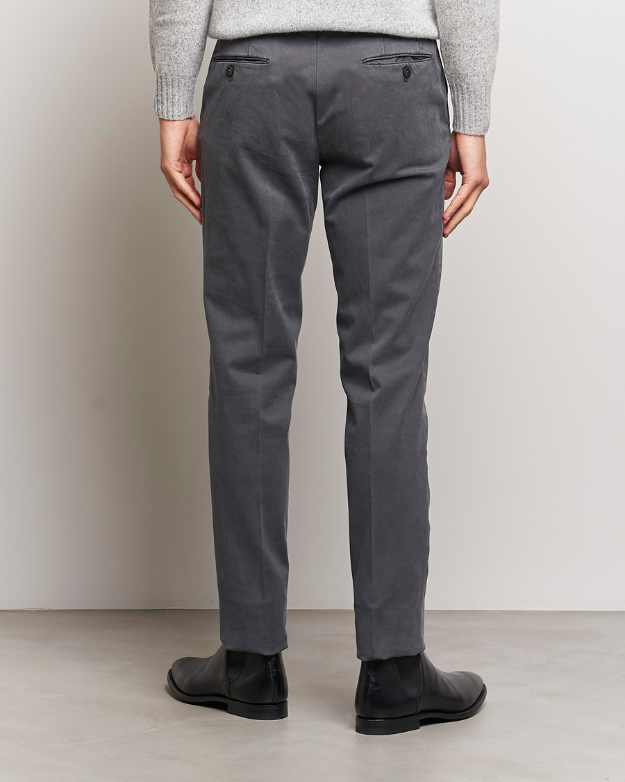Mies | Housut | Incotex | Regular Fit Cotton Chinos Dark Grey
