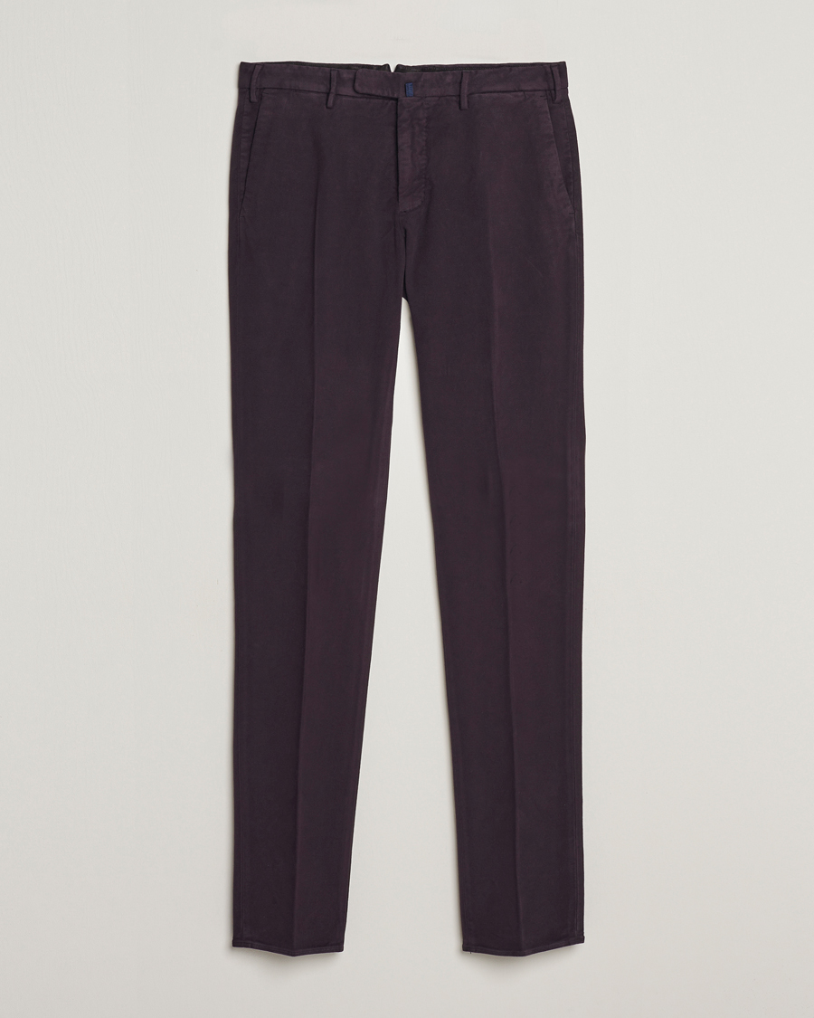 Mies | Incotex | Incotex | Slim Fit Luxury Moleskine Trousers Burgundy
