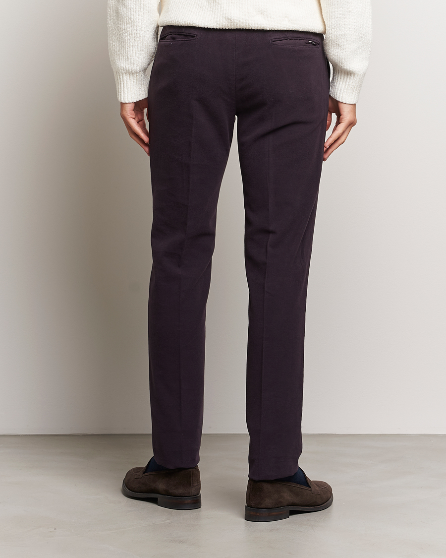 Mies | Housut | Incotex | Slim Fit Luxury Moleskine Trousers Burgundy