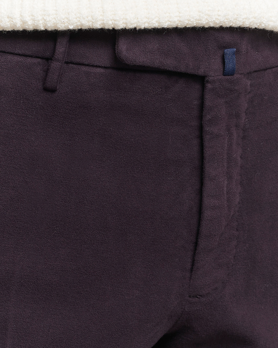 Mies | Housut | Incotex | Slim Fit Luxury Moleskine Trousers Burgundy