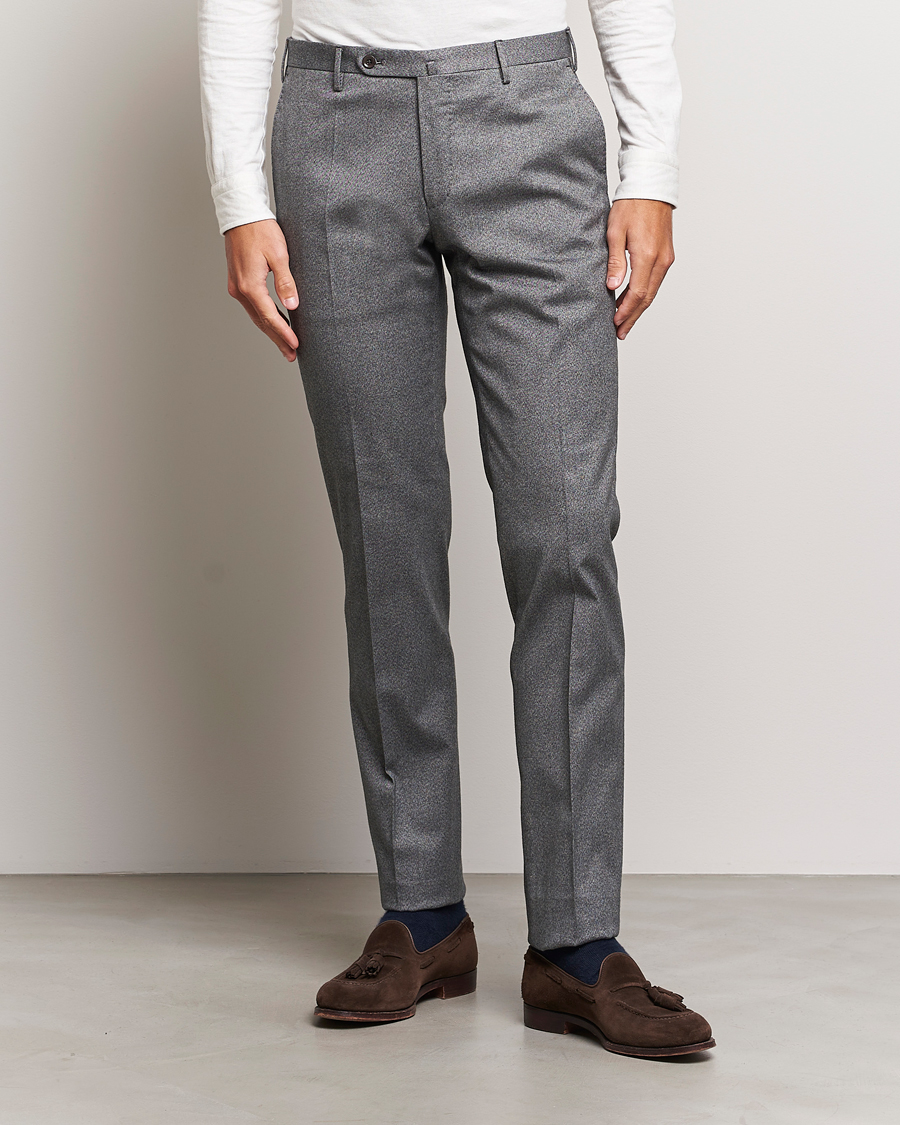 Mies | Housut | Incotex | Slim Fit Cotton Trousers Grey Melange