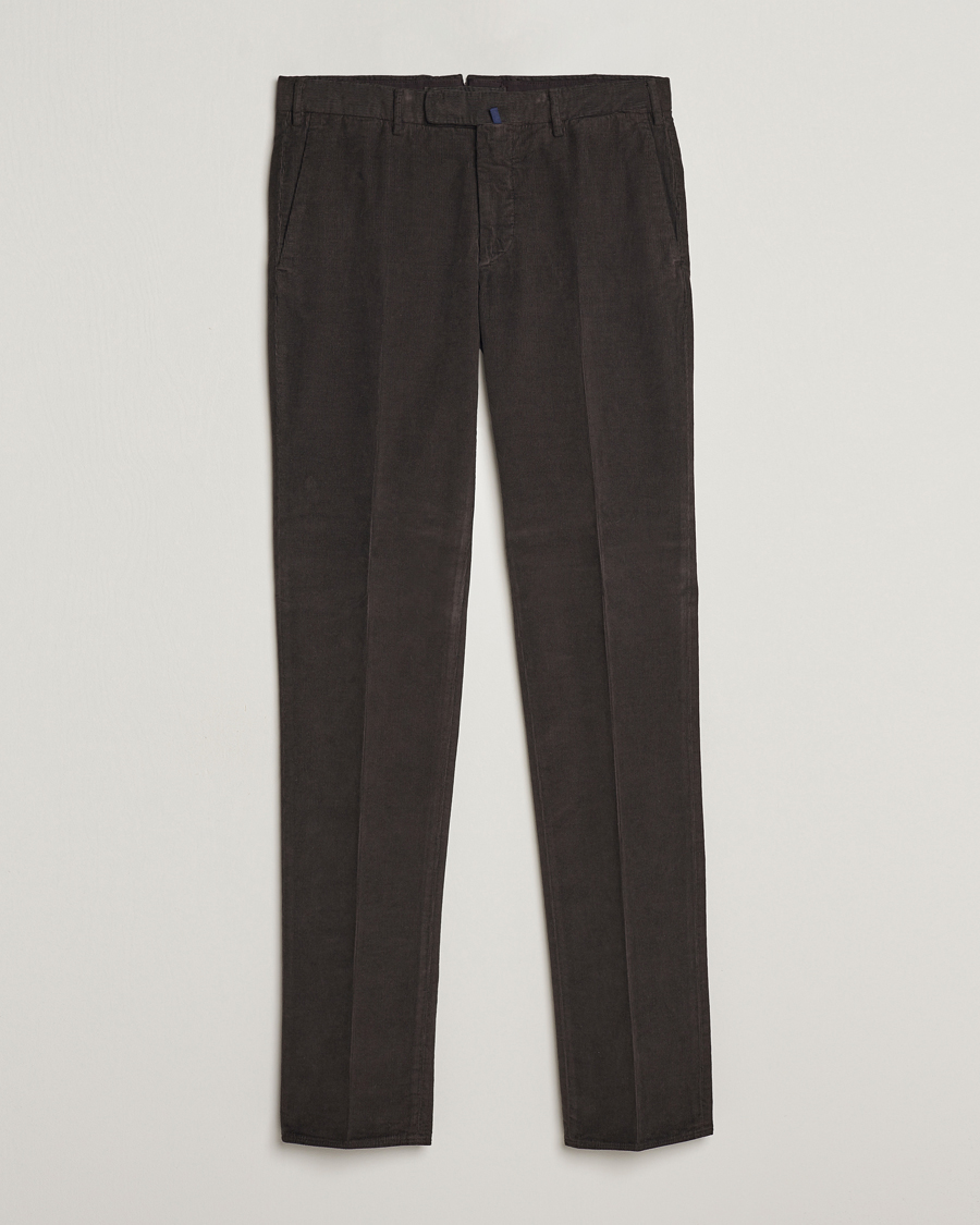 Mies | Housut | Incotex | Slim Fit Soft Corduroy Trousers Dark Brown