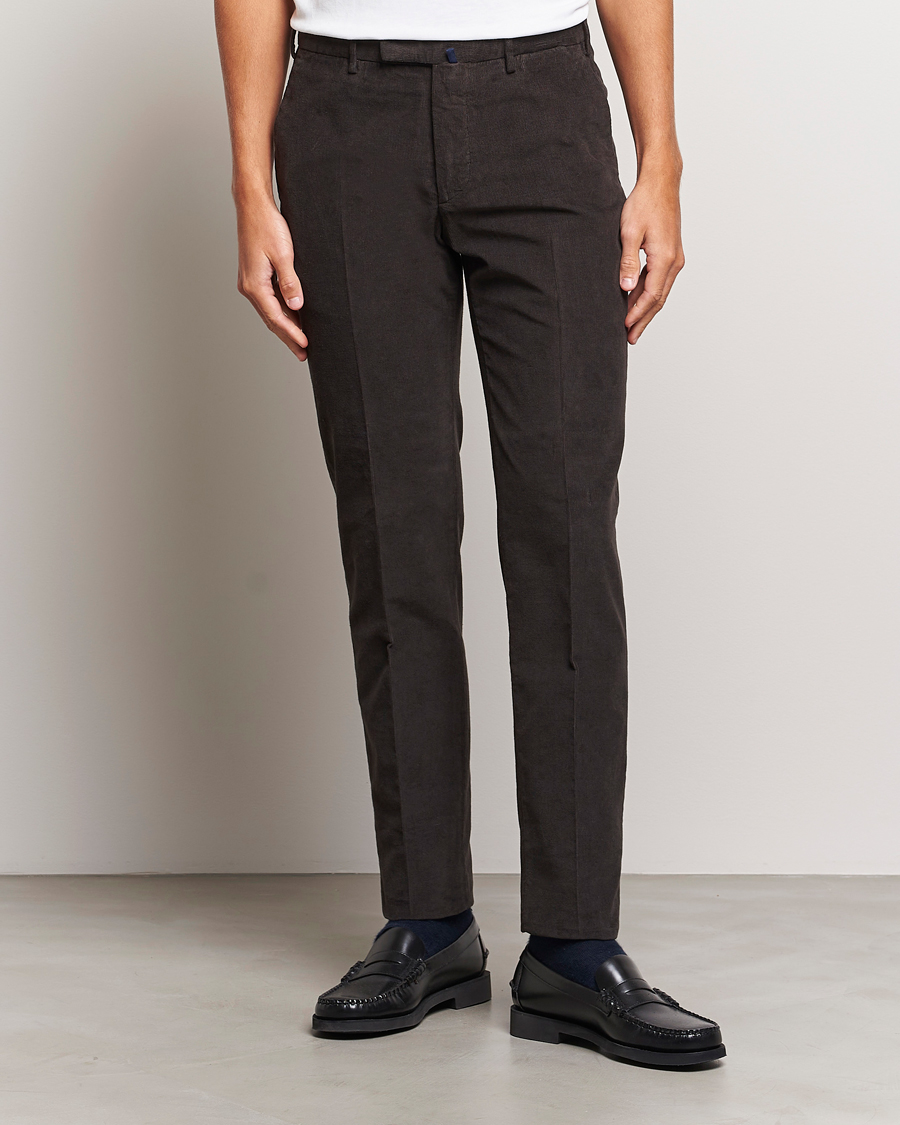 Mies | Housut | Incotex | Slim Fit Soft Corduroy Trousers Dark Brown