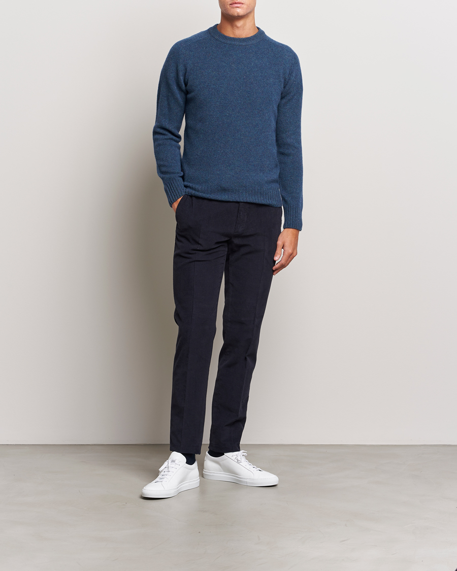 Mies | Housut | Incotex | Slim Fit Soft Corduroy Trousers Navy