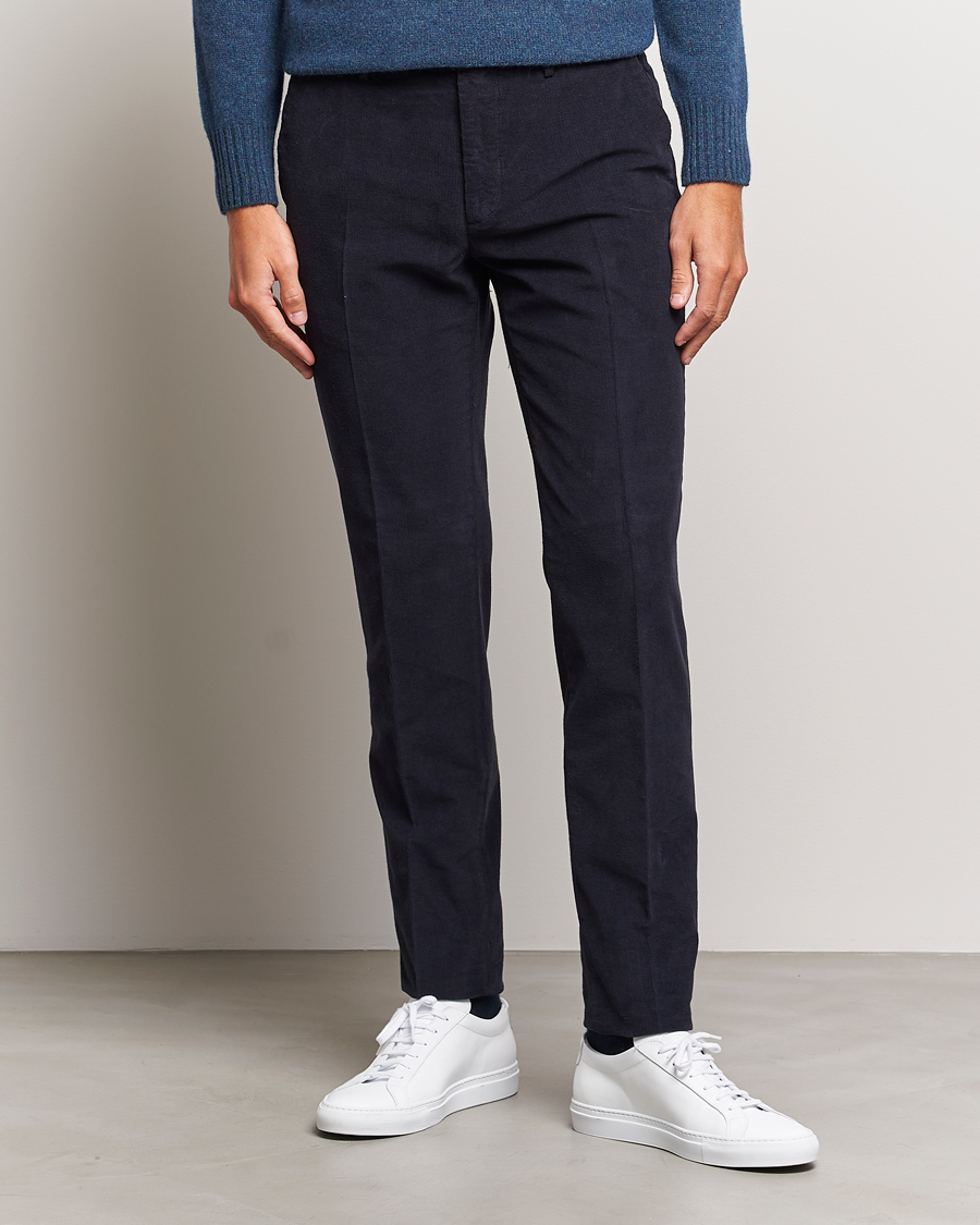 Mies |  | Incotex | Slim Fit Soft Corduroy Trousers Navy