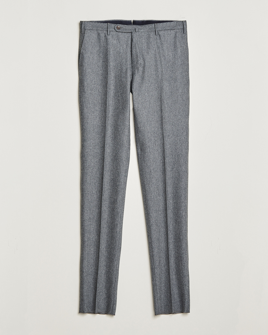 Mies | Housut | Incotex | Slim Fit Carded Flannel Trousers Grey Melange