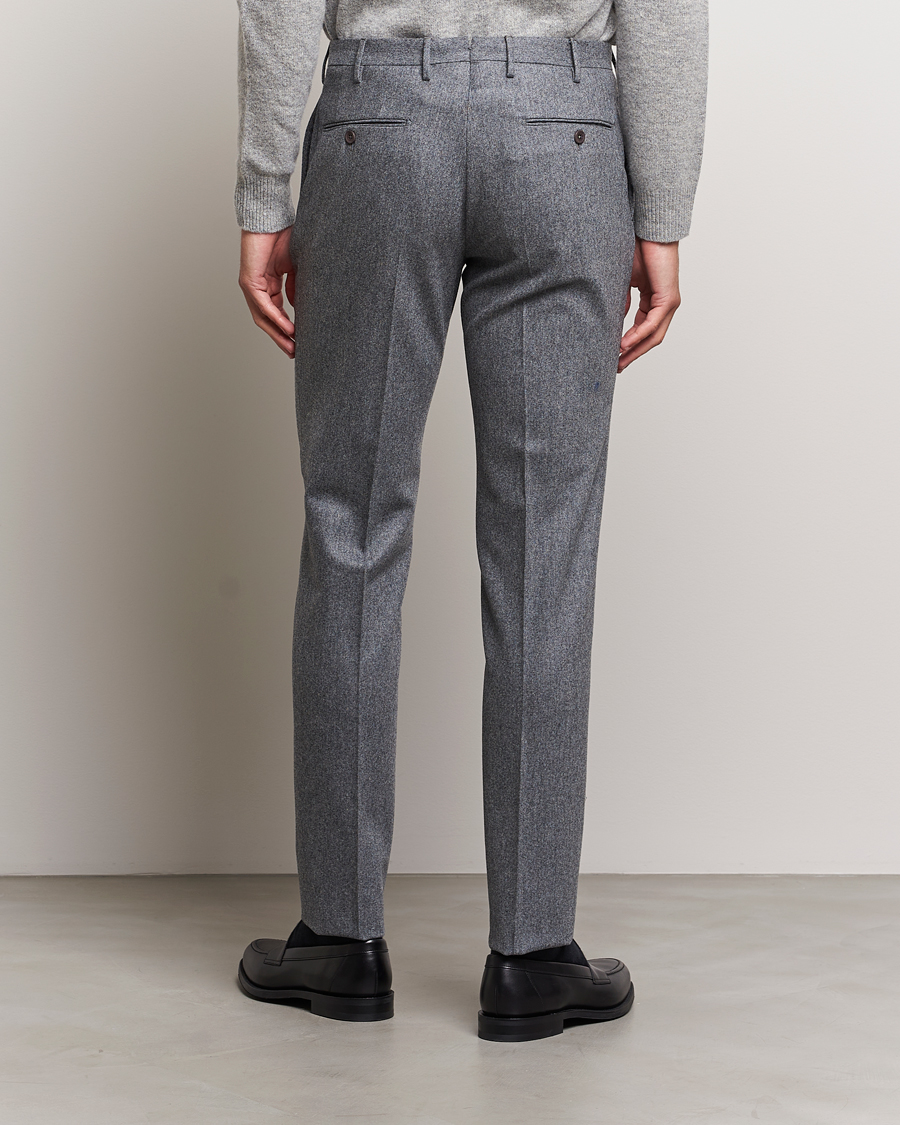 Mies | Housut | Incotex | Slim Fit Carded Flannel Trousers Grey Melange