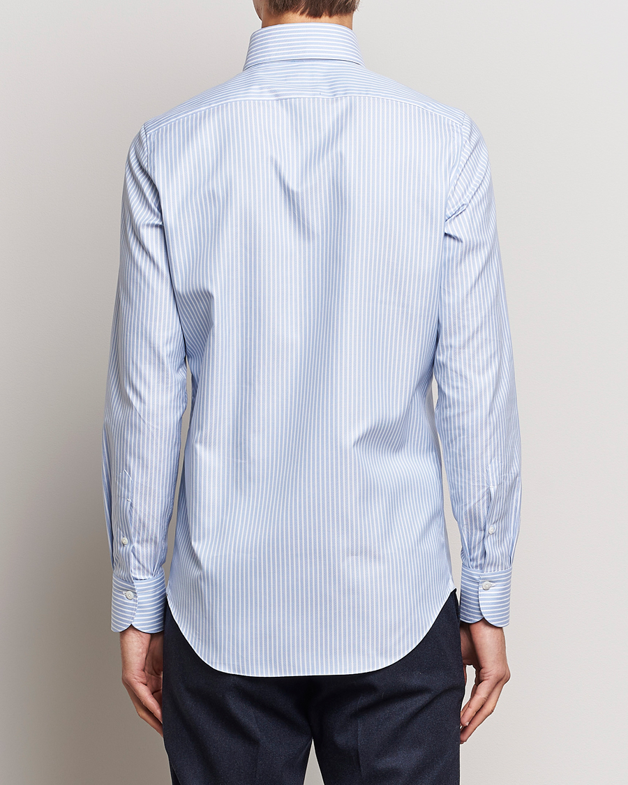 Mies | Kauluspaidat | Finamore Napoli | Milano Slim Oxford Button Down Shirt Blue Stripe