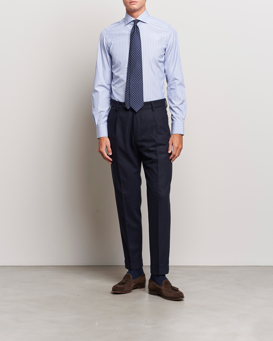 Mies | Kauluspaidat | Finamore Napoli | Milano Slim Giza 170 Dress Shirt Light Blue