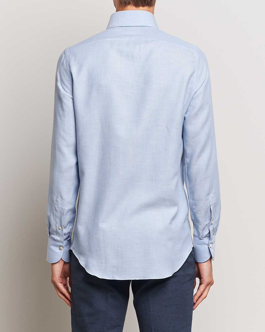 Mies | Kauluspaidat | Finamore Napoli | Milano Slim Cashmere BD Shirt Light Blue