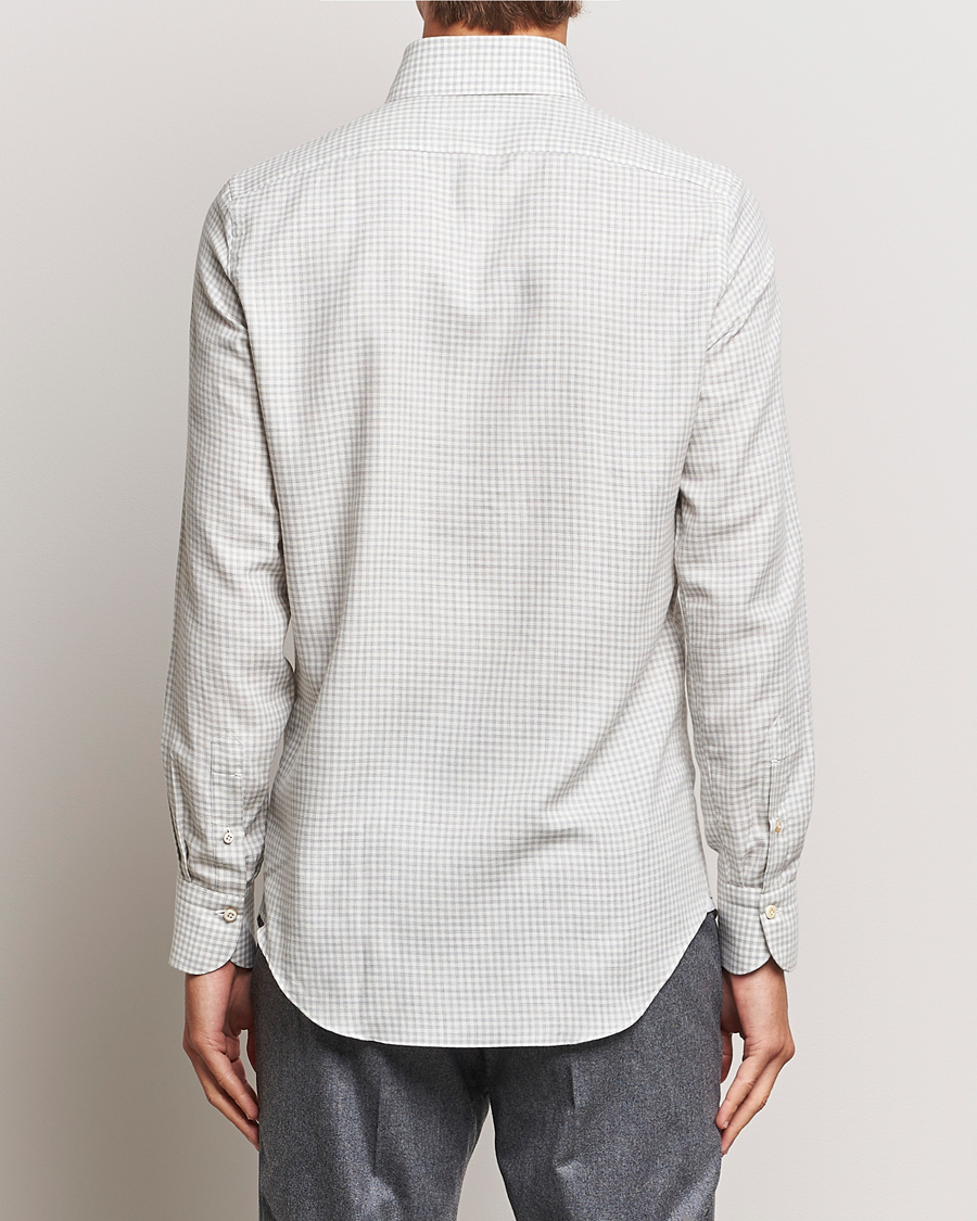 Mies | Kauluspaidat | Finamore Napoli | Milano Slim Cashmere BD Shirt Light Grey
