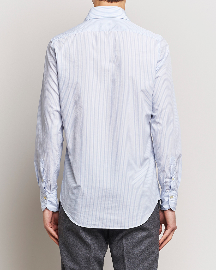 Mies | Kauluspaidat | Finamore Napoli | Milano Slim Washed Dress Shirt Blue Stripe