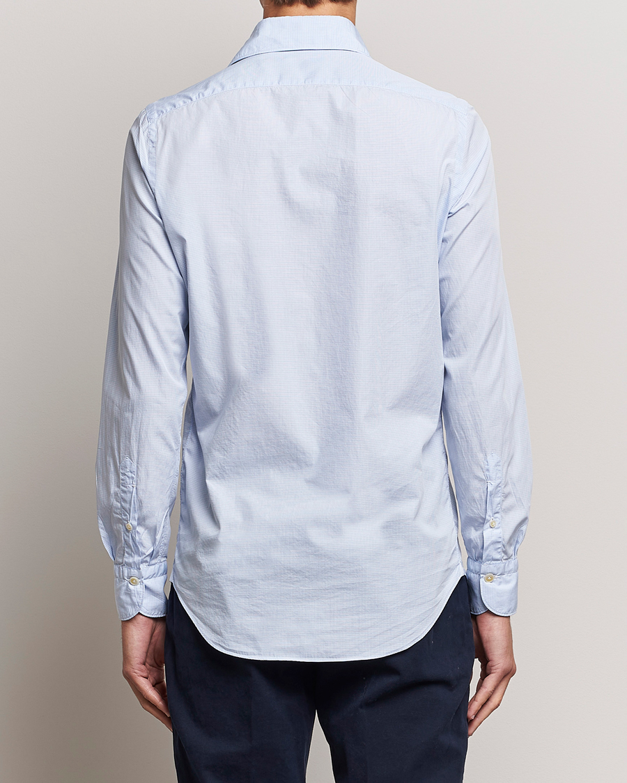 Mies | Kauluspaidat | Finamore Napoli | Milano Slim Washed Dress Shirt Blue Check