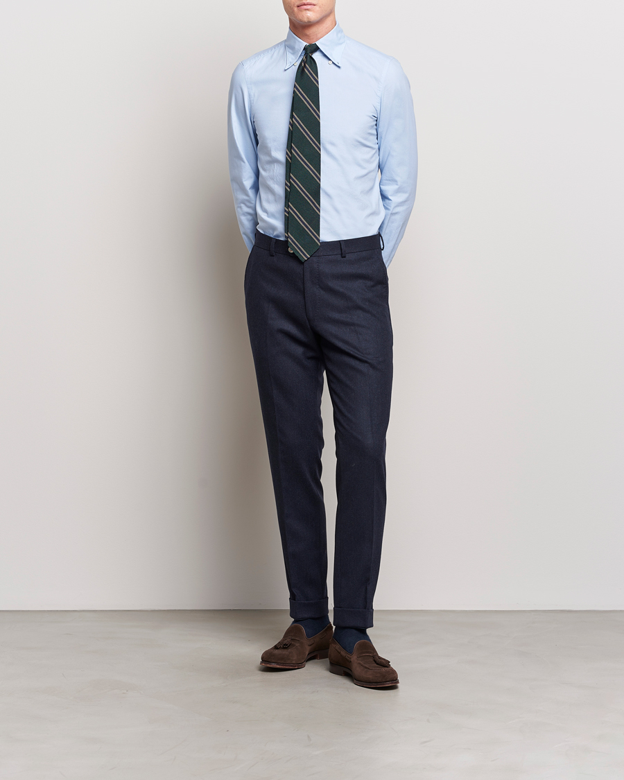 Mies | Kauluspaidat | Finamore Napoli | Tokyo Slim Oxford Button Down Shirt Light Blue