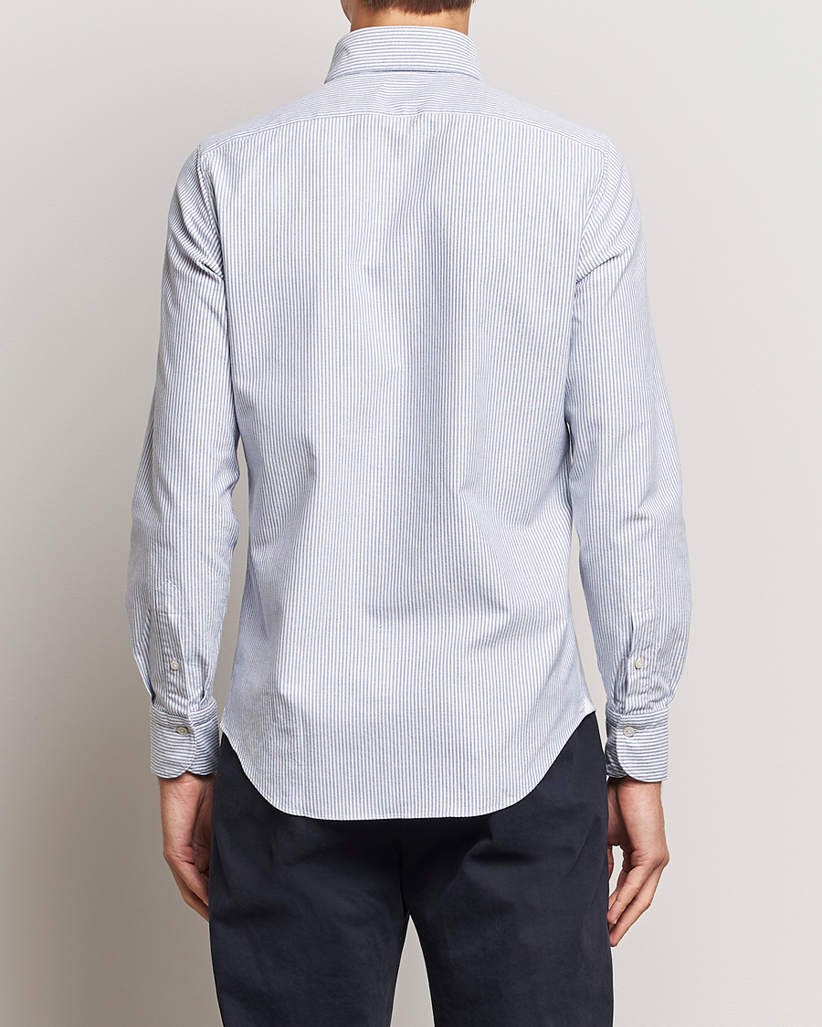 Mies | Kauluspaidat | Finamore Napoli | Tokyo Slim Oxford Button Down Shirt Blue Stripe
