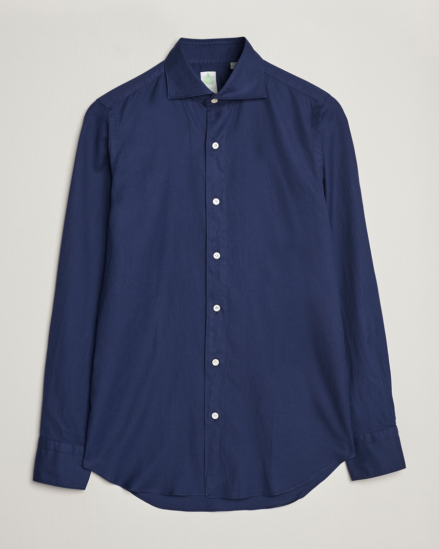 Mies | Kauluspaidat | Finamore Napoli | Tokyo Slim Flannel Shirt Navy