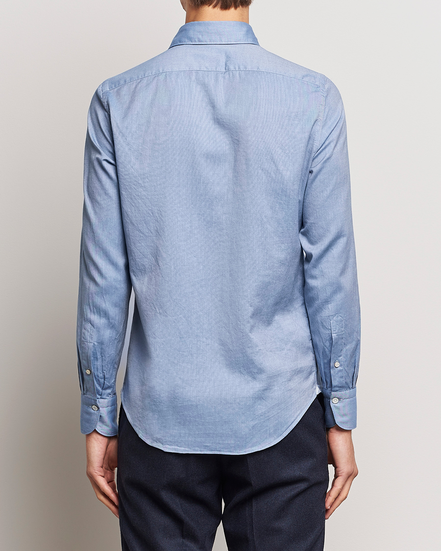 Mies | Kauluspaidat | Finamore Napoli | Tokyo Slim Flannel Shirt Light Blue