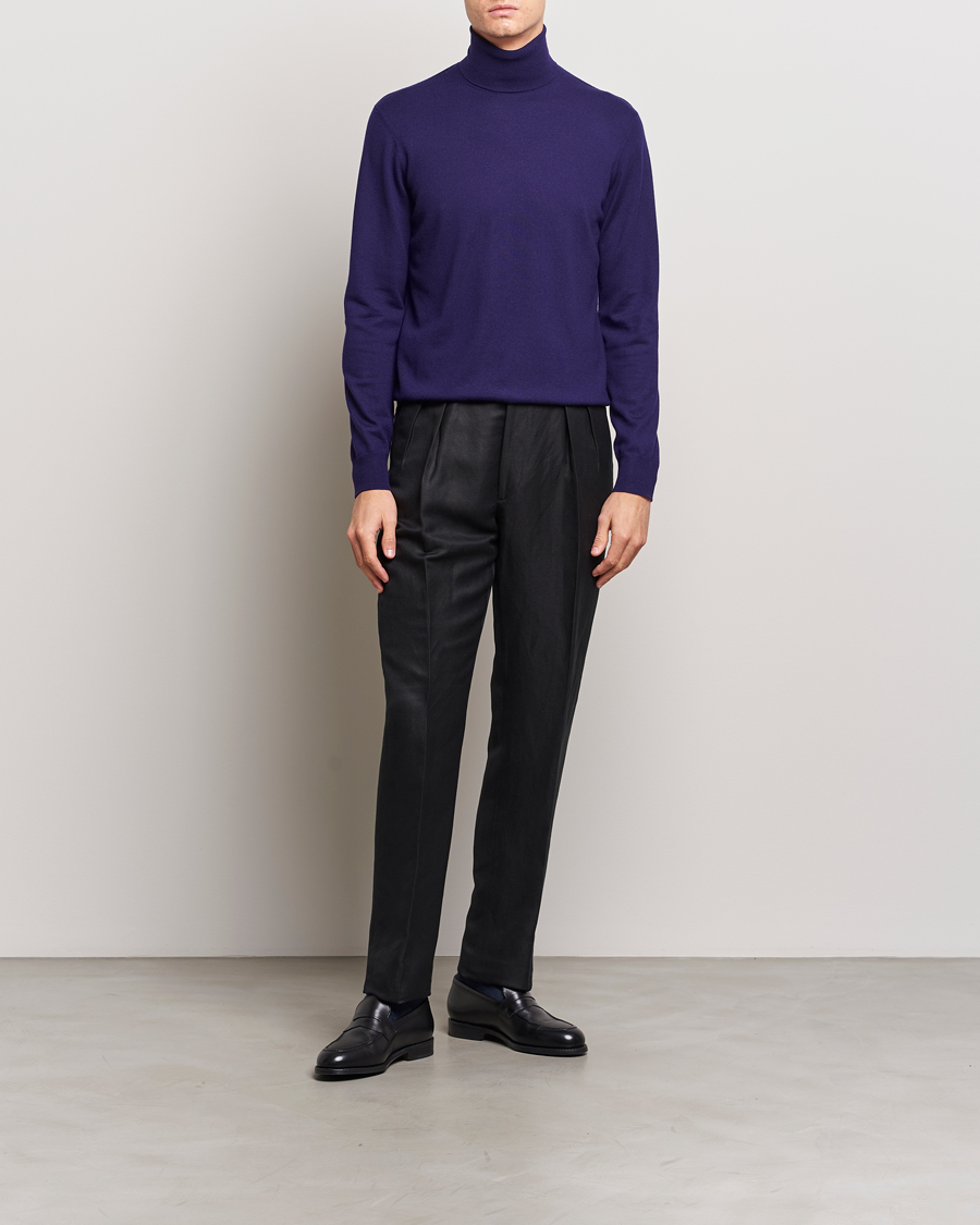 Mies | Puserot | Ralph Lauren Purple Label | Cashmere Jersey Rollneck Purple