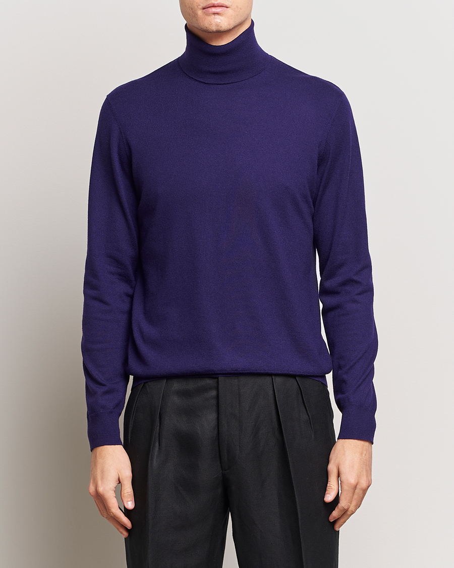 Mies | Puserot | Ralph Lauren Purple Label | Cashmere Jersey Rollneck Purple