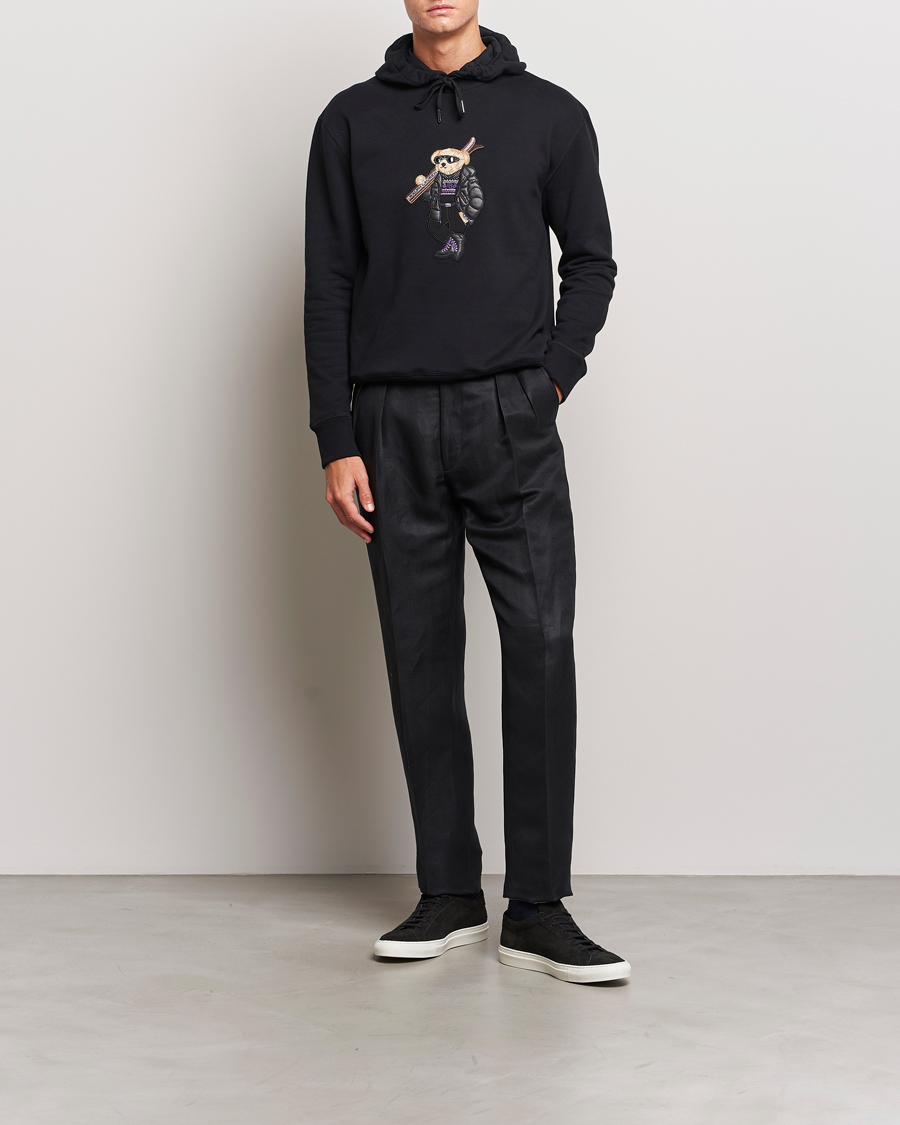 Mies | Puserot | Ralph Lauren Purple Label | Luxury Fleece Bear Hoodie Black