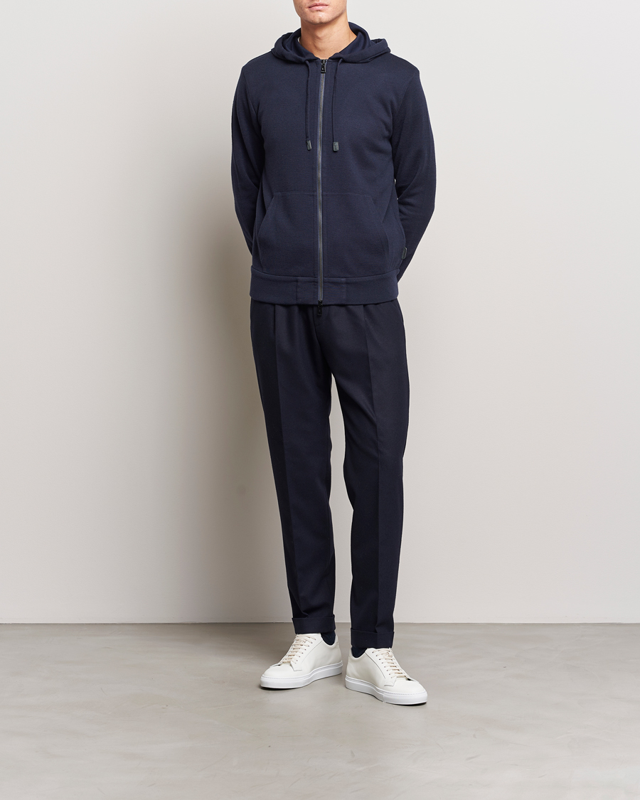 Mies | Puserot | Ralph Lauren Purple Label | Luxury Fleece Full Zip Sweater Navy