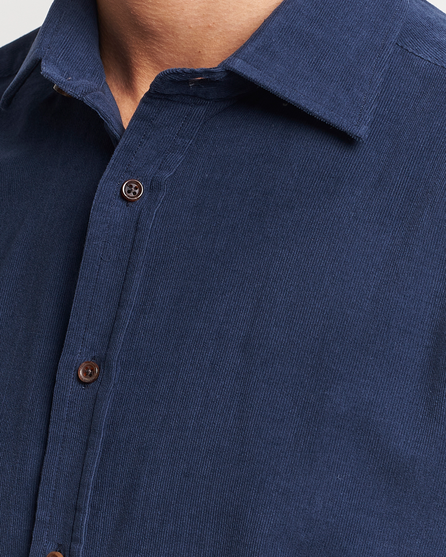 Mies | Kauluspaidat | Ralph Lauren Purple Label | Cotton/Cashmere Corduroy Shirt Navy