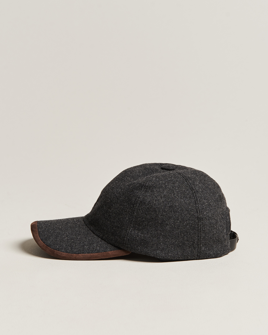 Mies | Ralph Lauren Purple Label Herringbone Wool Baseball Cap Charcoal | Ralph Lauren Purple Label | Herringbone Wool Baseball Cap Charcoal