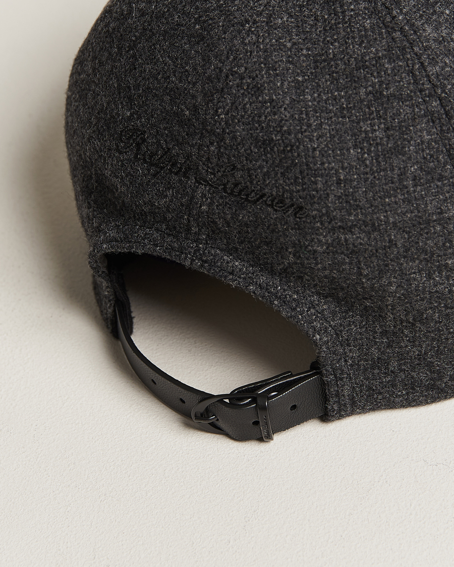 Mies | Ralph Lauren Purple Label Herringbone Wool Baseball Cap Charcoal | Ralph Lauren Purple Label | Herringbone Wool Baseball Cap Charcoal