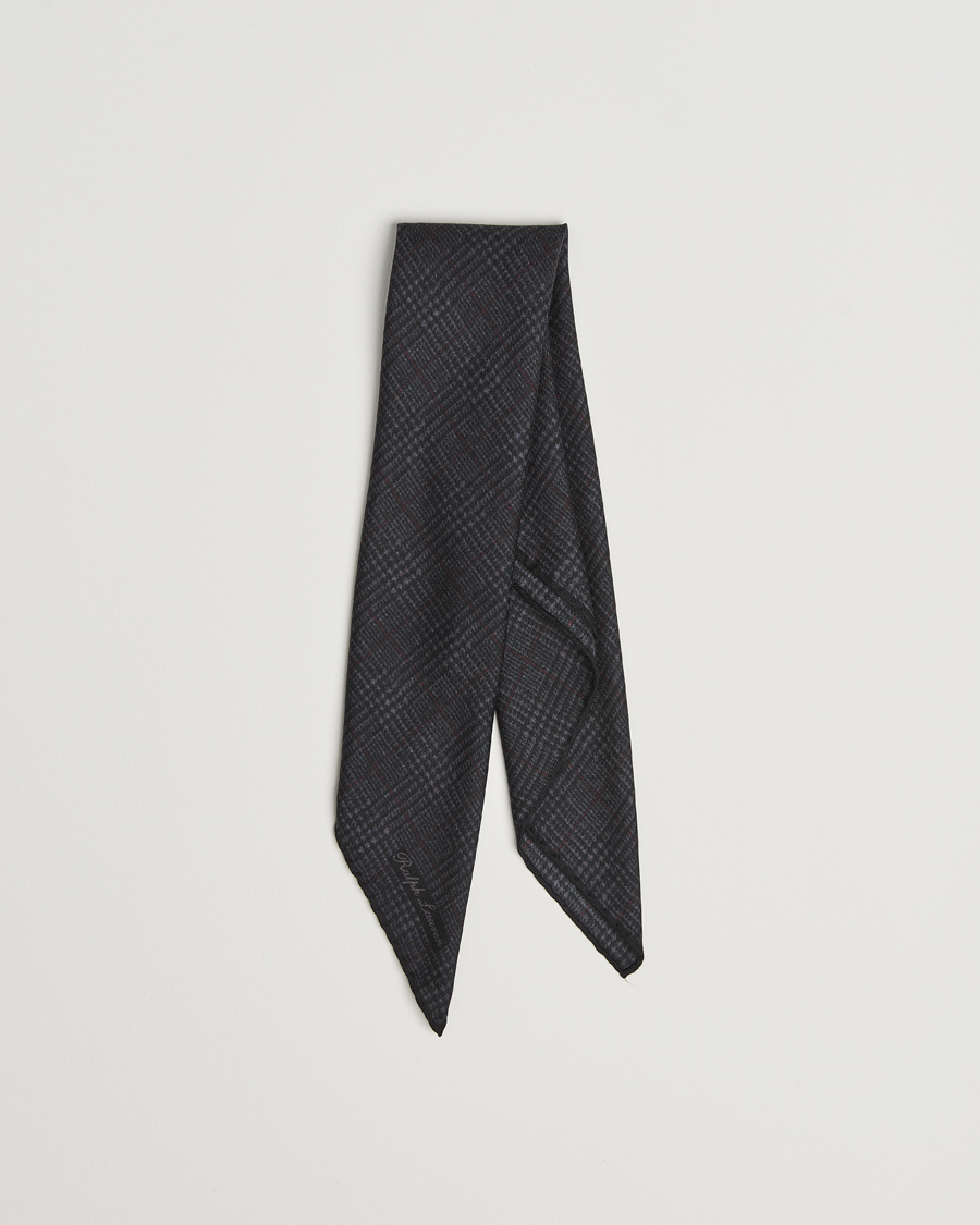 Mies | Ralph Lauren Purple Label Glencheck Wool Scarf Charcoal | Ralph Lauren Purple Label | Glencheck Wool Scarf Charcoal
