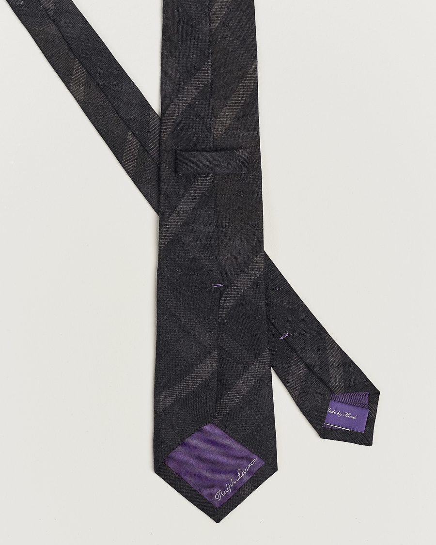 Mies |  | Ralph Lauren Purple Label | Tonal Plaid Tie Dark Grey