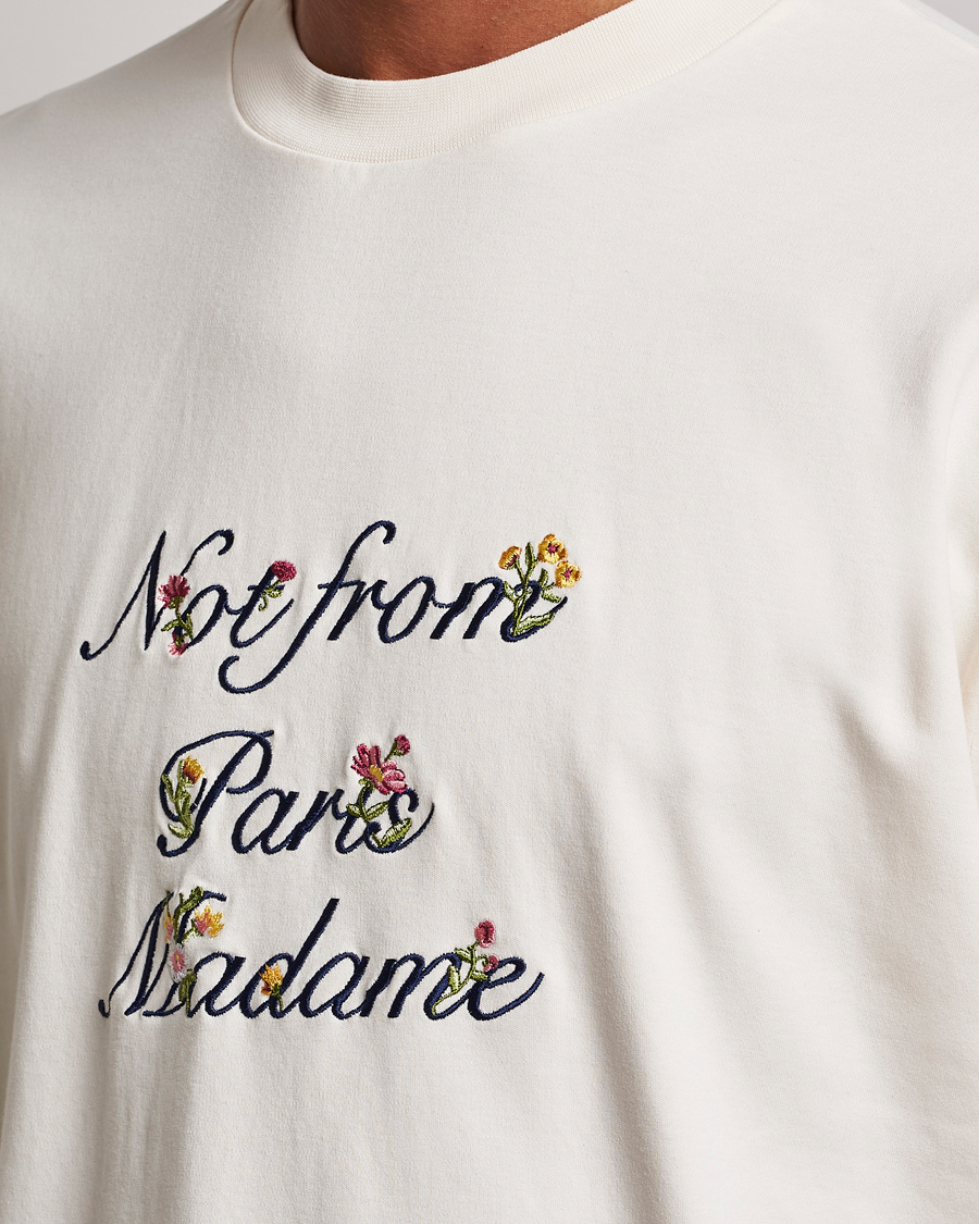 Mies | T-paidat | Drôle de Monsieur | Flower Slogan T-Shirt Cream