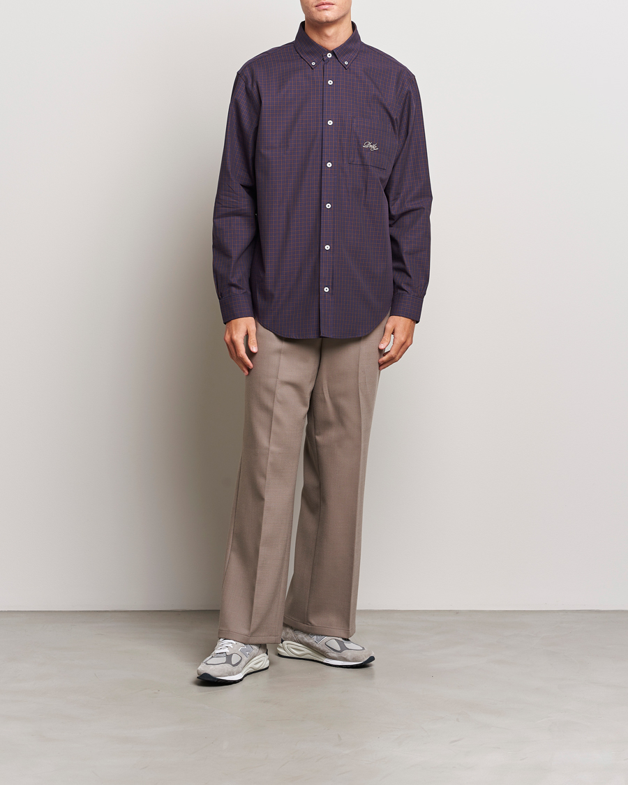 Mies | Kauluspaidat | Drôle de Monsieur | Signature Check Shirt Dark Brown