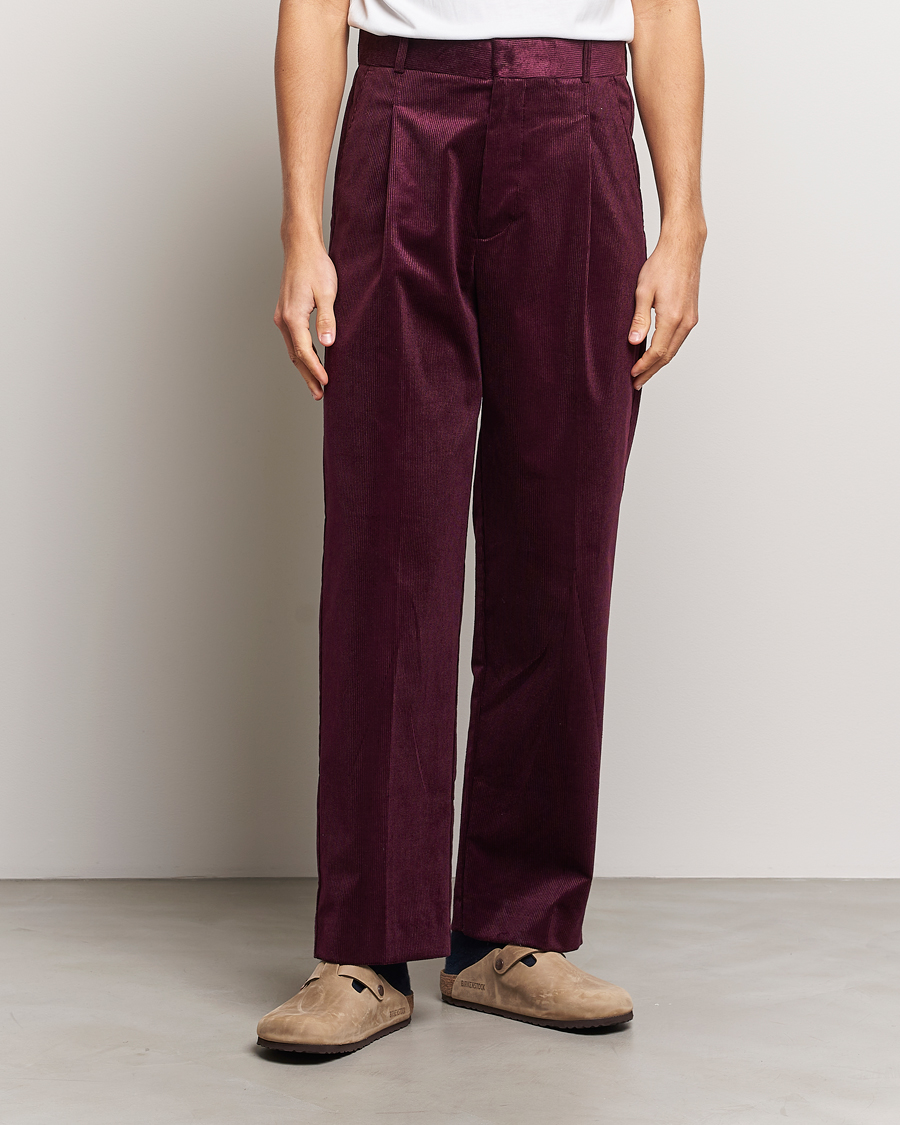 Mies | Housut | Drôle de Monsieur | Pleated Corduroy Trousers Wine