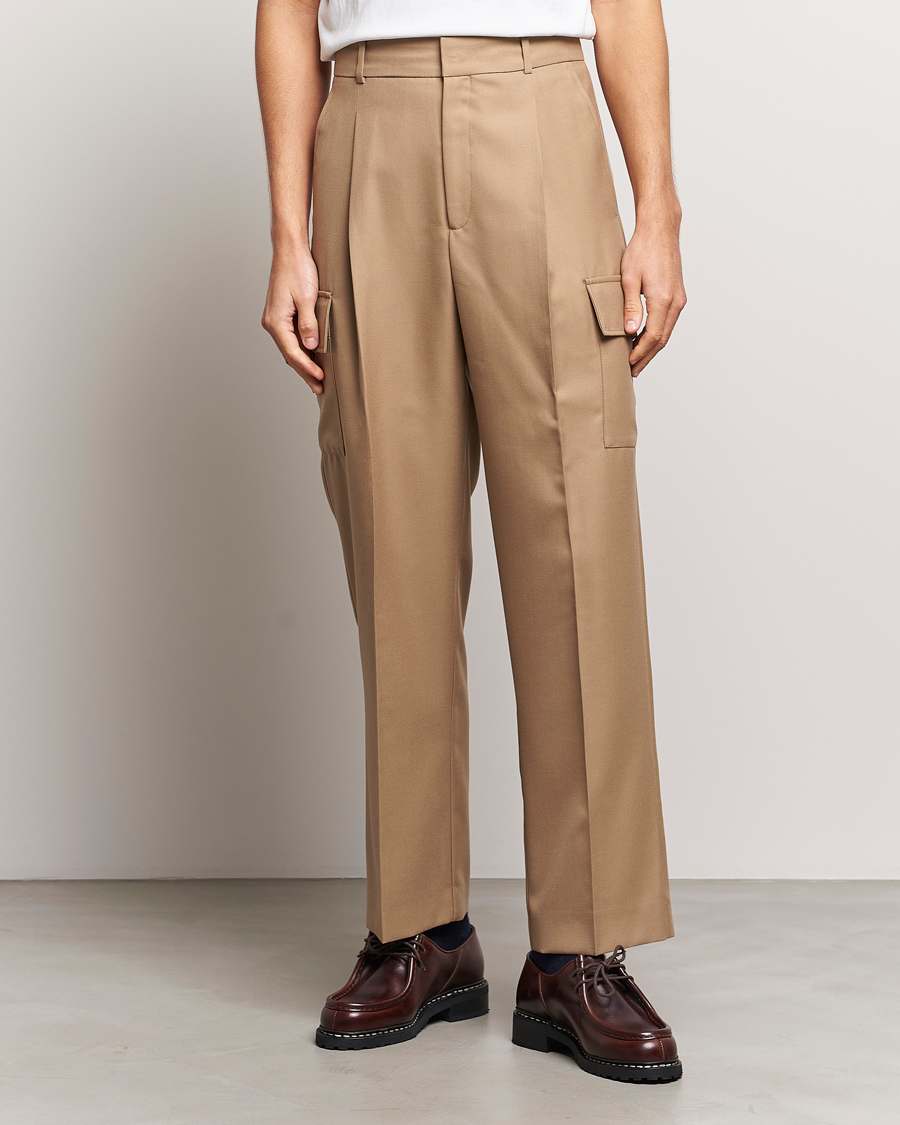 Mies | Housut | Drôle de Monsieur | Flannel Cargo Pants Beige