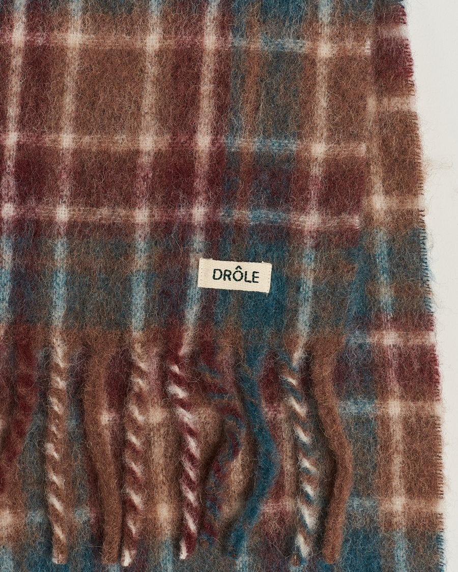 Mies | Drôle de Monsieur Mohair Check Scarf Brown/Blue | Drôle de Monsieur | Mohair Check Scarf Brown/Blue