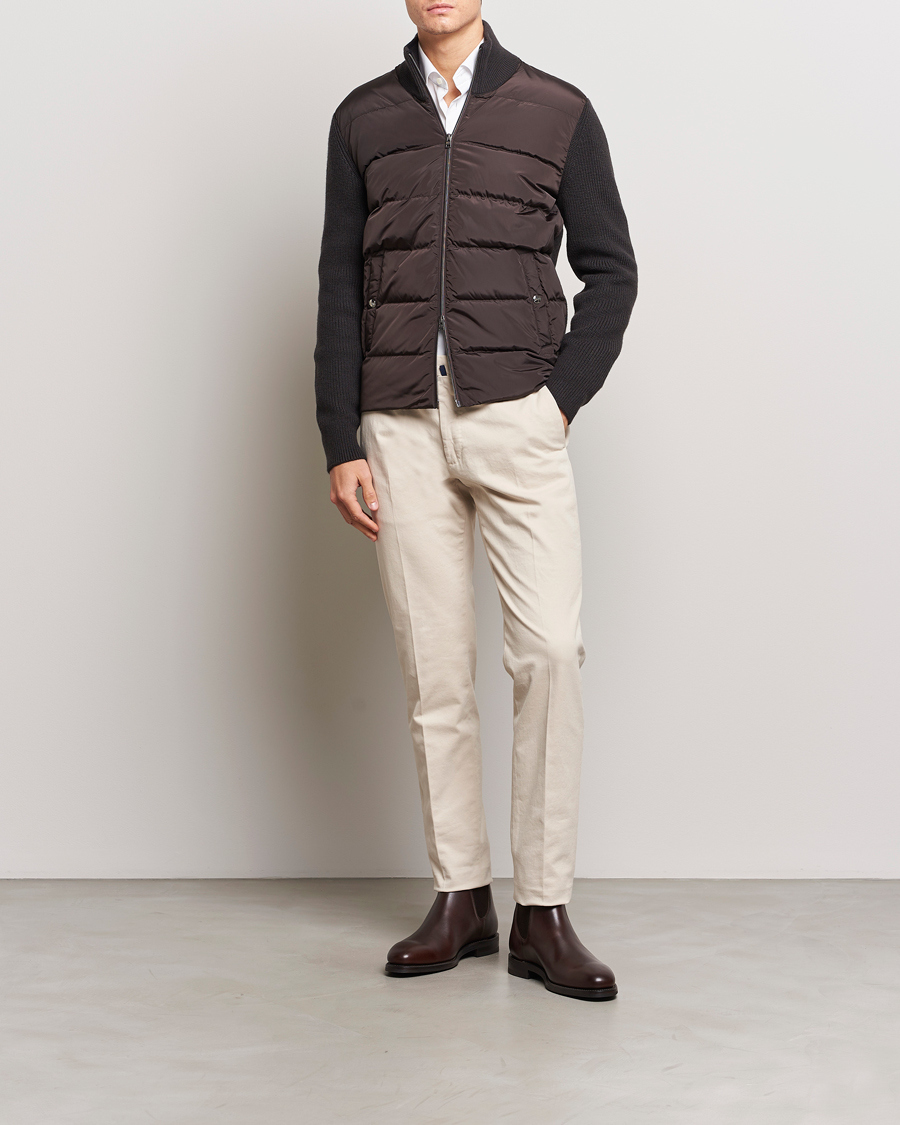 Mies | Takit | Herno | Knitted Hybrid Jacket Marrone