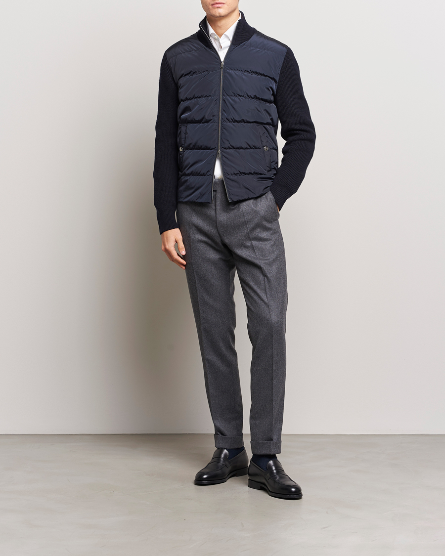 Mies | Takit | Herno | Knitted Hybrid Jacket Navy