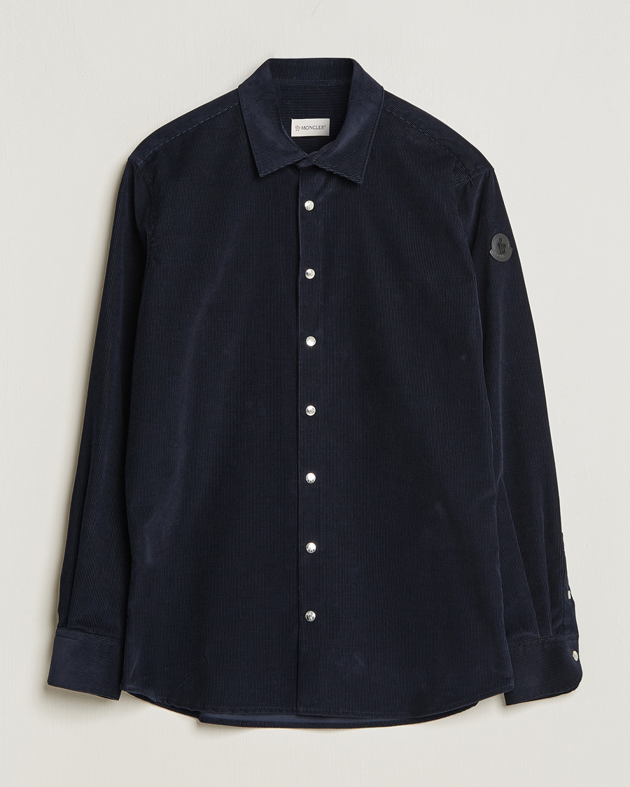 Mies | Kauluspaidat | Moncler | Corduroy Casual Shirt Navy
