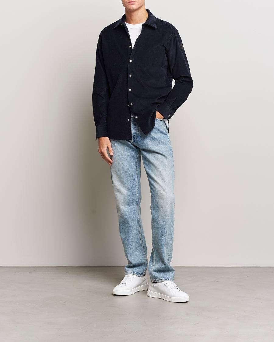 Mies | Kauluspaidat | Moncler | Corduroy Casual Shirt Navy