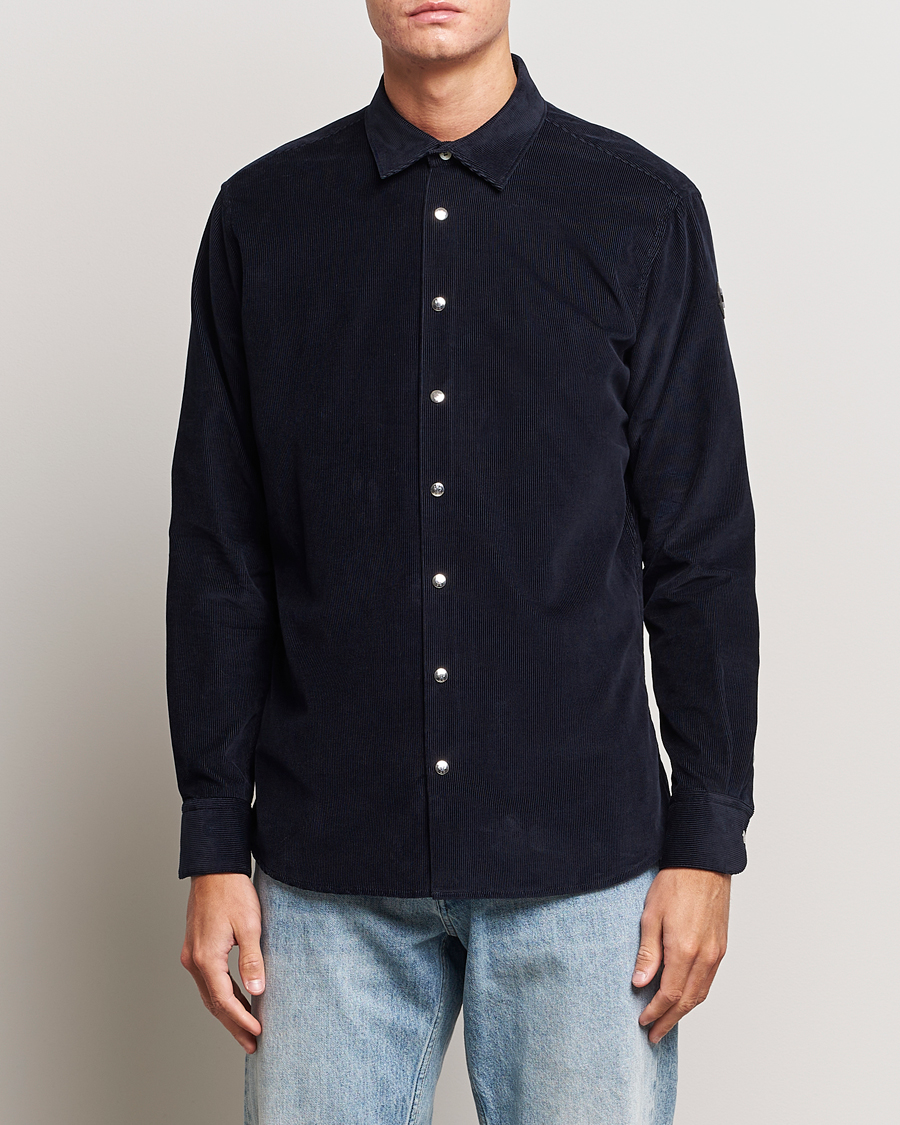 Mies | Kauluspaidat | Moncler | Corduroy Casual Shirt Navy